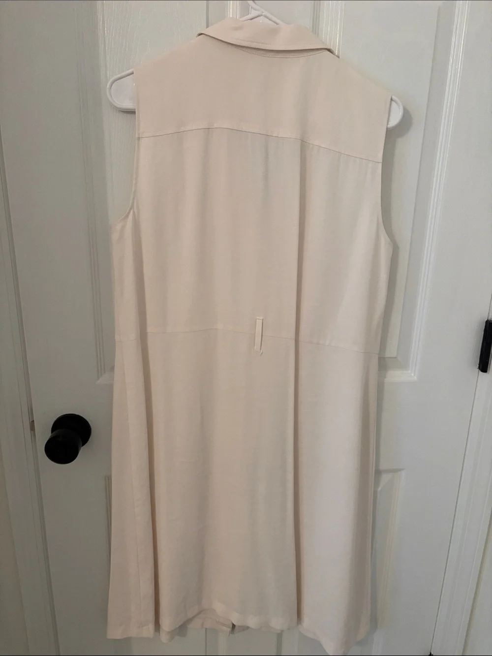 H&M Sleeveless Cream Button-Front Midi Dress